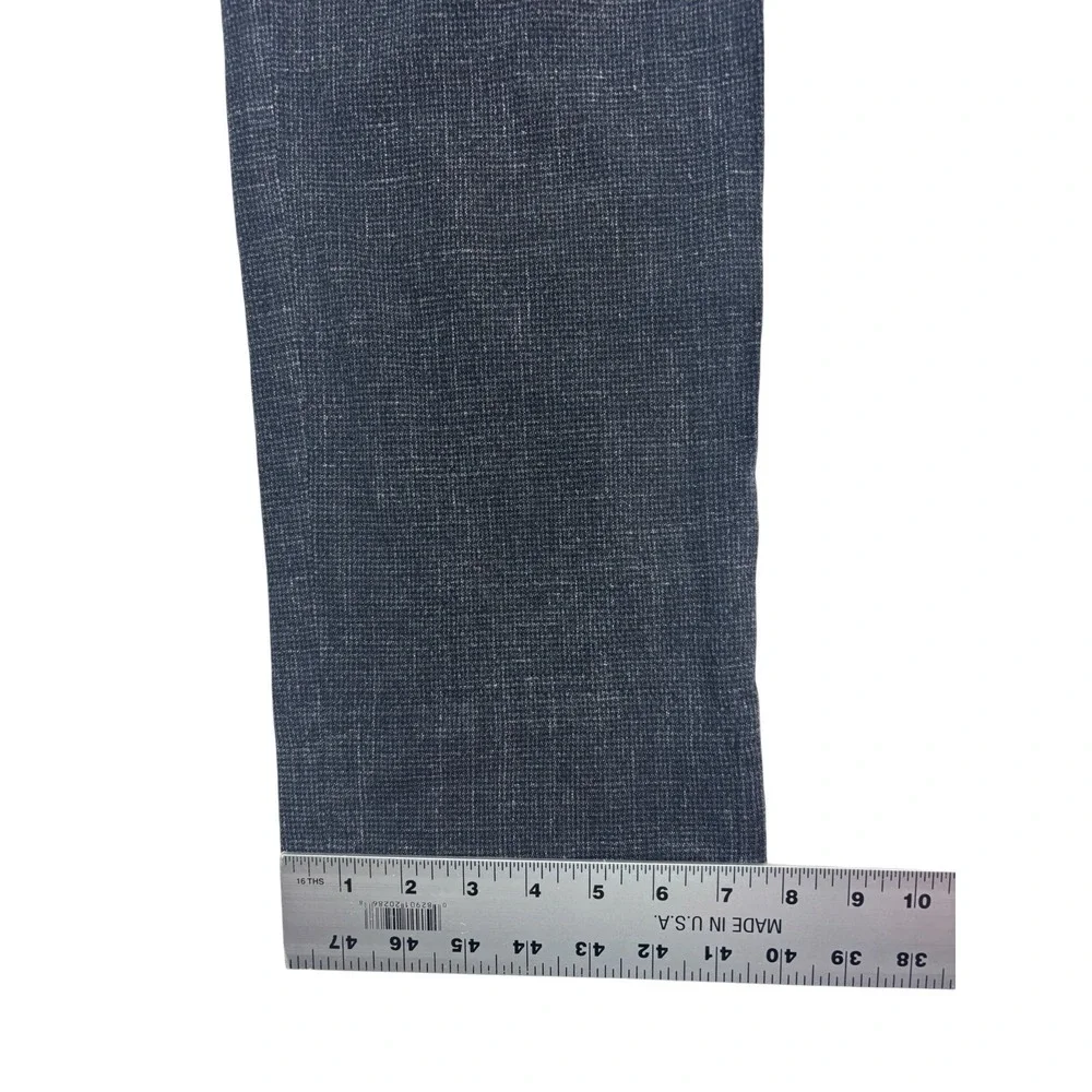 Banana Republic 36x32 Charcoal Pants Chino Italian Stretch Cotton Micro Check